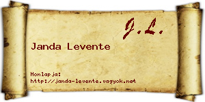 Janda Levente névjegykártya